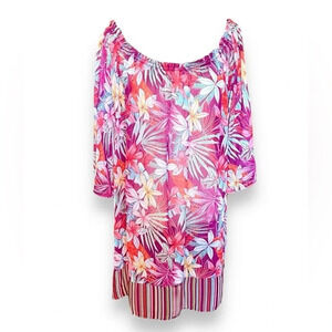 Into The Bleu by Amerex Floral Swim Cover Up Dress
